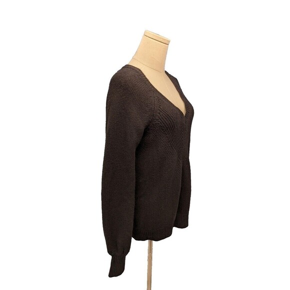 Autumn Cashmere Wool Blend Bishop Sleeve Pullover Vneck Sweater Small - Picture 3 of 8